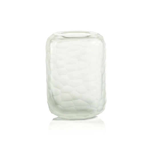 Hammered Frosted Glass Vase