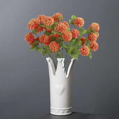 Ceramic Crown Vase Centerpieces, White