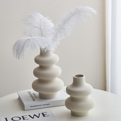 2PCS Ceramic Decorative Vase Art Ornament For Flowers