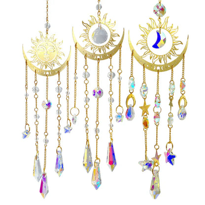 ✨Flame Moon AB Color Crystal Pointed Bead Wind Chime Sun Catcher Pendant, ☀️ Una Colección para Llenar tu Vida de Luz✨
