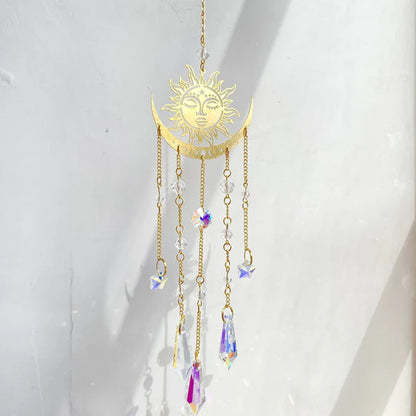 ✨Flame Moon AB Color Crystal Pointed Bead Wind Chime Sun Catcher Pendant, ☀️ Una Colección para Llenar tu Vida de Luz✨