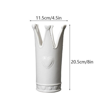 Ceramic Crown Vase Centerpieces, White
