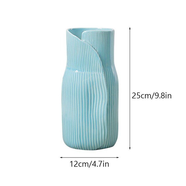 Ceramic Blue Vase Nordic Modern Art Creative, Blue