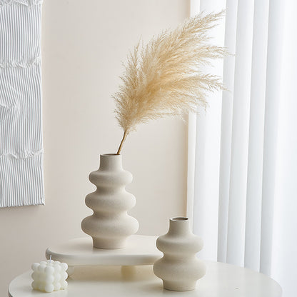 2PCS Ceramic Decorative Vase Art Ornament For Flowers