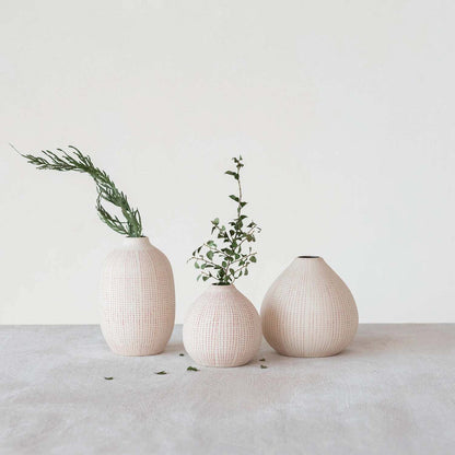 Small Textured Stoneware Vase